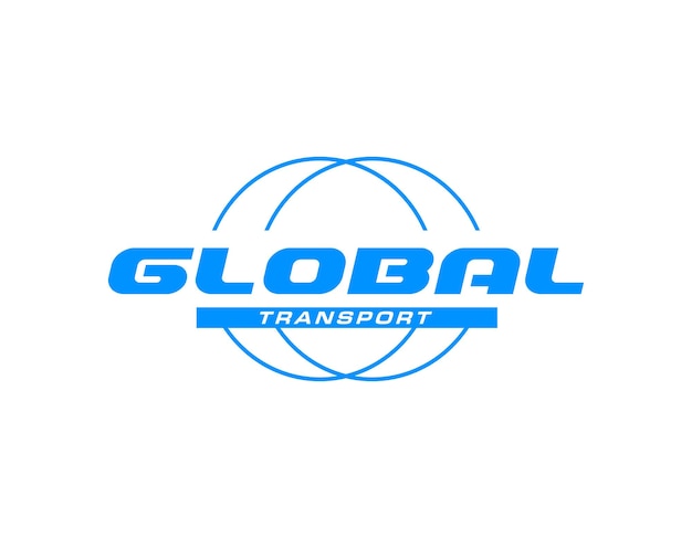 Vetor modelo de design do logotipo do transporte global azul