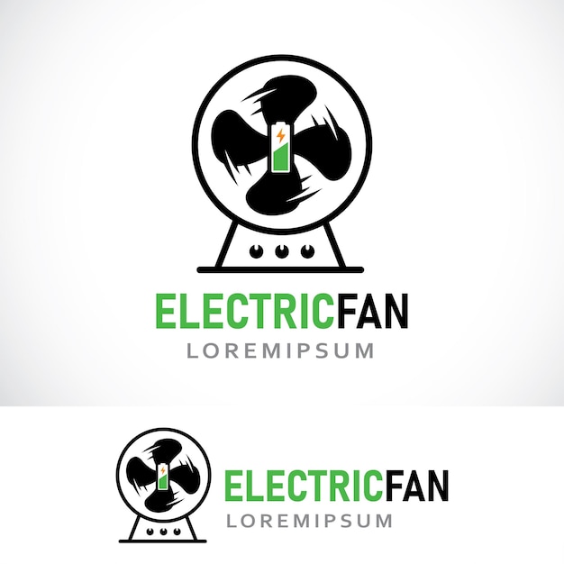 Vetor modelo de design do logotipo do ventilador elétrico