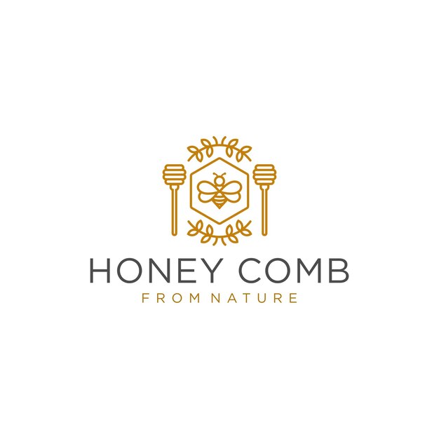 Vetor modelo de design do logotipo honey comb