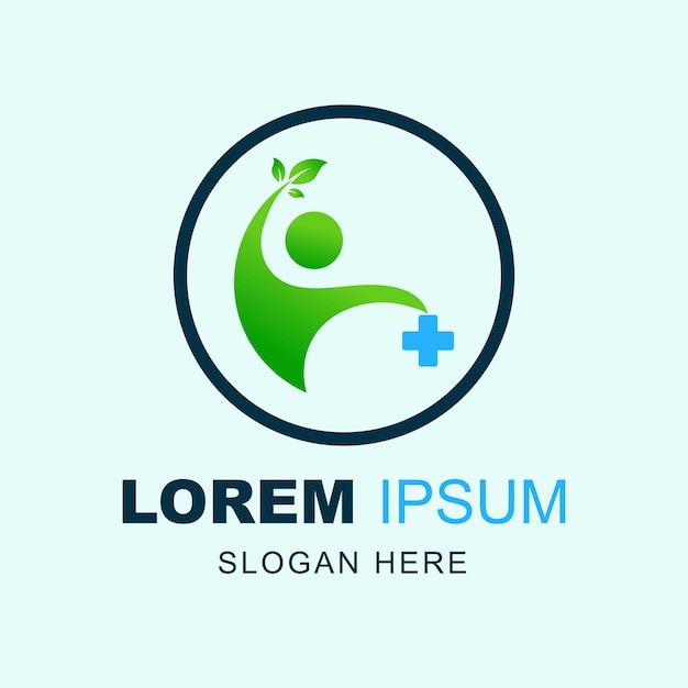 Modelo de design do logotipo medical health wellness