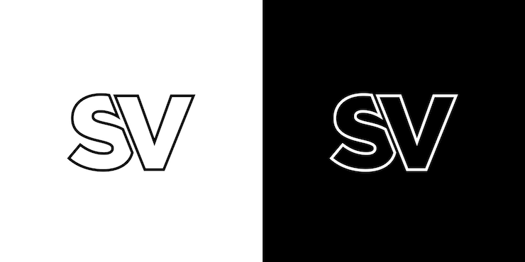 Vetor modelo de design do logotipo sv com as letras s e v logotipo baseado em monograma inicial mínimo