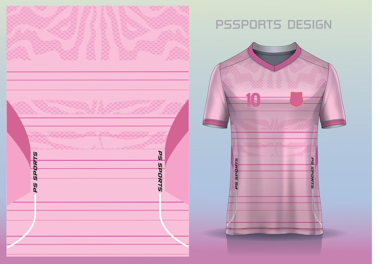 Vetor modelo de design esportivo de t-shirt mockup de camisola de futebol para uniforme de clube de futebal vista dianteira e traseira