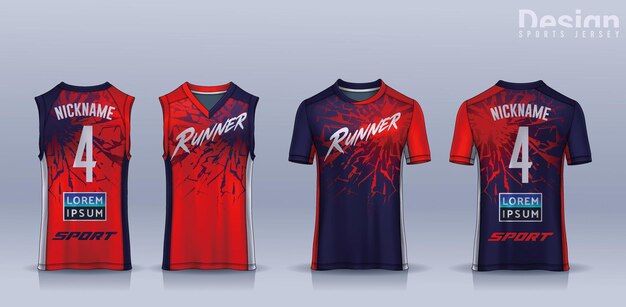 Vetor modelo de design esportivo de t-shirt modelo de camisola de futebol para clube de futebal corrida singletbasketball ta