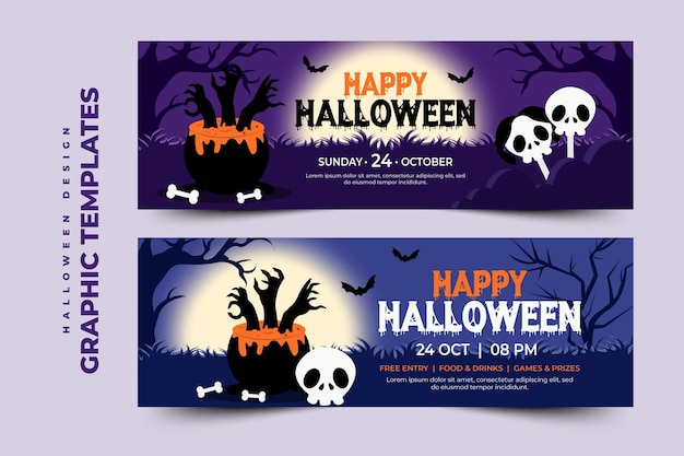 Modelo de design gráfico com tema de Halloween fácil de personalizar design simples e elegante