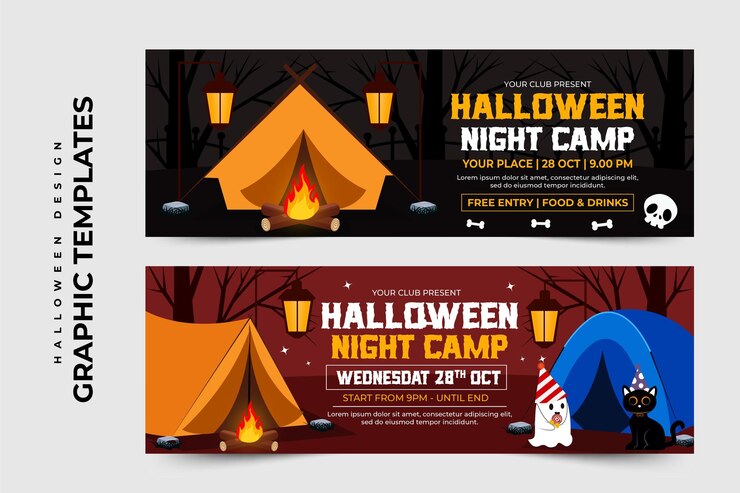 Vetor modelo de design gráfico de halloween simples e elegante, fácil de personalizar