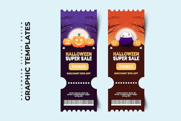 Modelo de design gráfico de Halloween simples e elegante que é fácil de personalizar