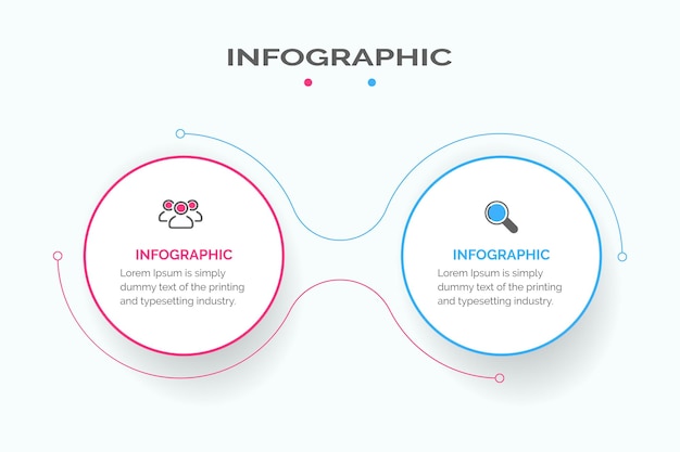 Modelo de design infográfico com 2 opções ou etapas