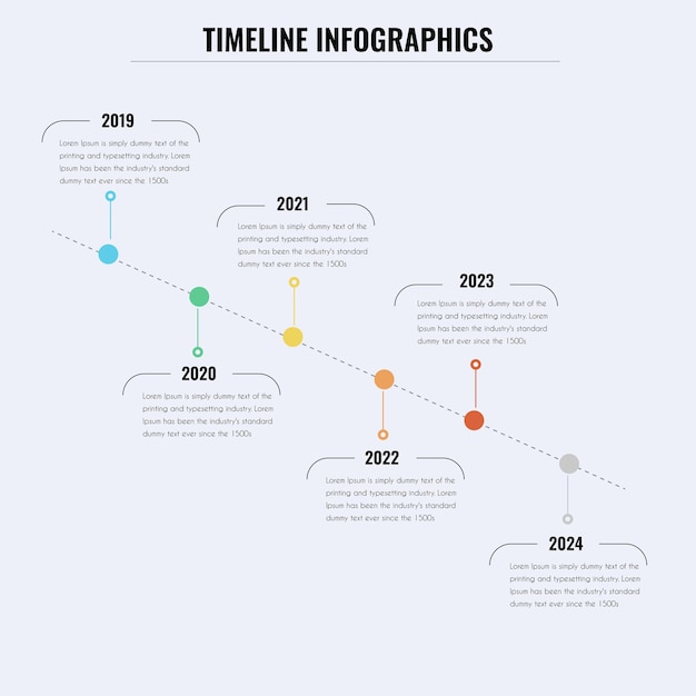 Vetor modelo de design infográfico conceito de cronograma com 6 etapas pode ser usado para diagrama de layout de fluxo de trabalho