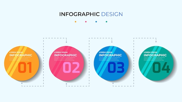 Modelo de design infográfico de círculo de negócios moderno