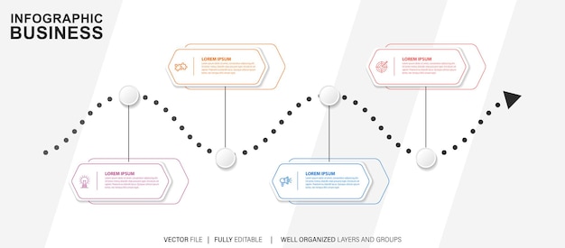 Modelo de design infográfico ilustração vetorial