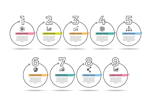 Modelo de design infográfico mínimo de linha fina