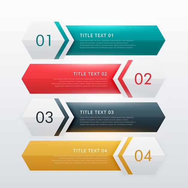 Modelo de design infográfico moderno de quatro etapas
