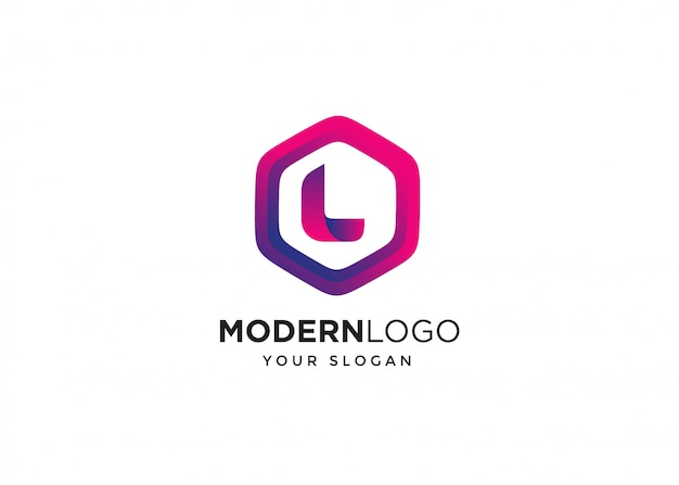 Modelo de design moderno letra l logotipo