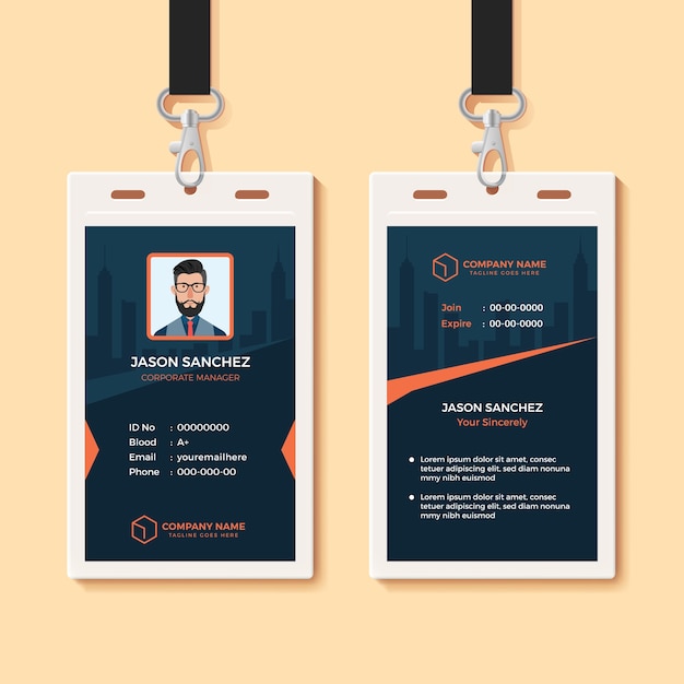 Modelo de design multiuso office id card