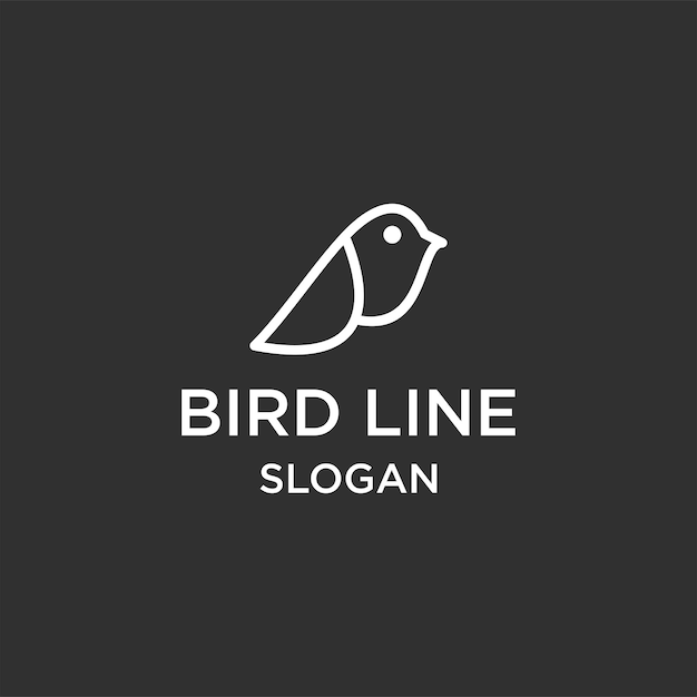 Modelo de design plano do ícone de logotipo de pássaro