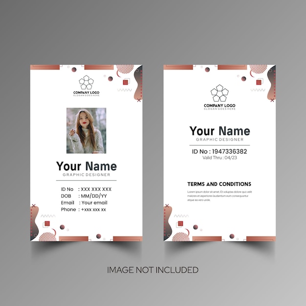Modelo de design simples de nome e cartão de identificação 5