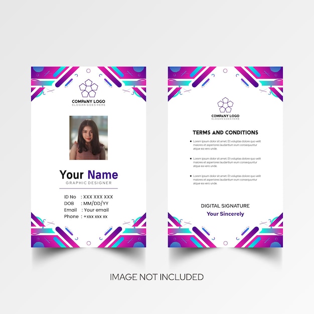 Modelo de design simples de nome e cartão de identificação 7