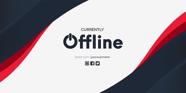 Modelo de design vetorial de banner de twitch atualmente offline