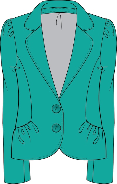 Modelo de design vetorial de blazer casual de peito único sólido para mulheres