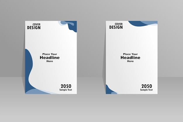 Modelo de design vetorial de capa azul brochura flyer apresentação da revista