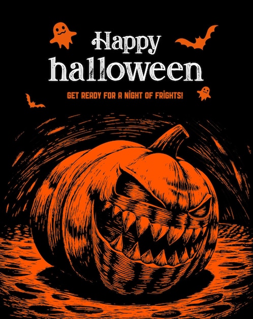 Modelo de design vetorial de Halloween feliz