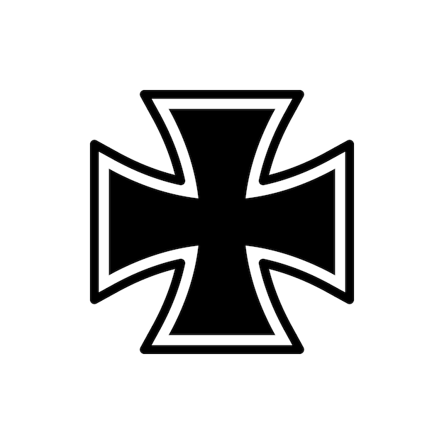 Modelo de design vetorial de ícone de cruz cristã em fundo branco