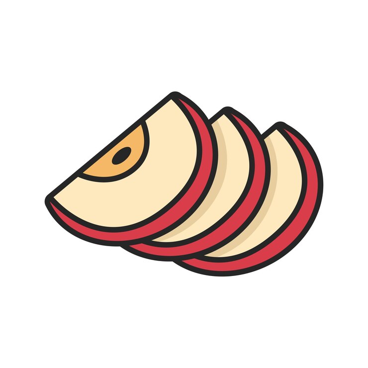Vetor modelo de design vetorial de ícone de fruta de maçã simples e limpo