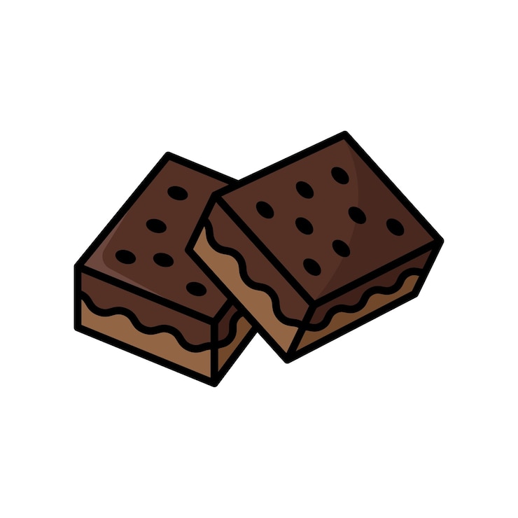 Vetor modelo de design vetorial de ícones de brownies simples e limpo