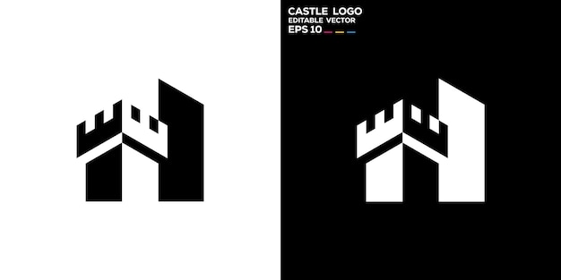 Vetor modelo de design vetorial de logotipo de castelo simples símbolo de ícone de poder do reino eps 10