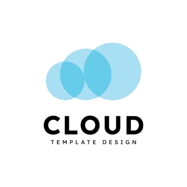 Modelo de design vetorial de logotipo de nuvem