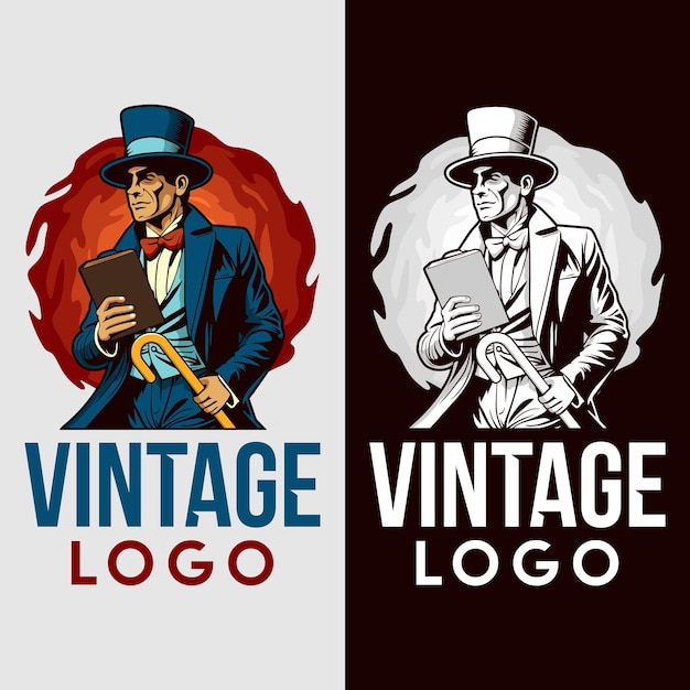 Modelo de design vetorial de logotipo vintage