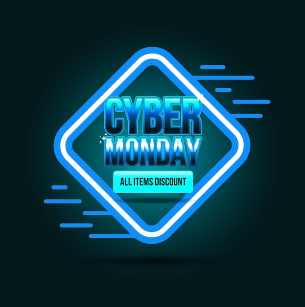 Modelo de design vetorial de promoção de vendas de Cyber Monday