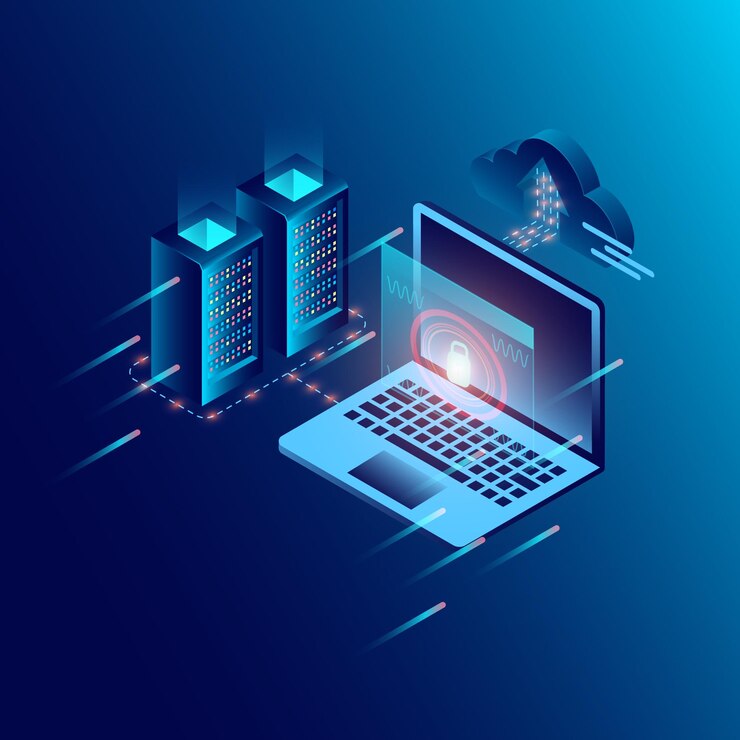 Vetor modelo de design vetorial de site de tecnologia em nuvem