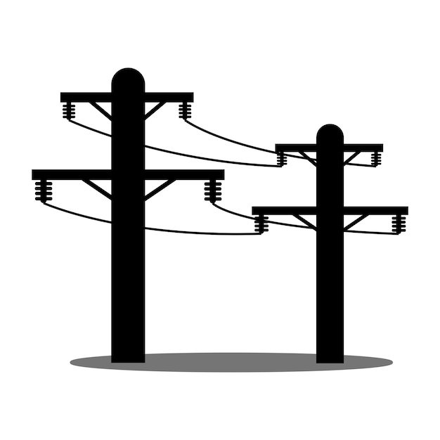 Vetor modelo de design vetorial do ícone do logotipo do poste de energia