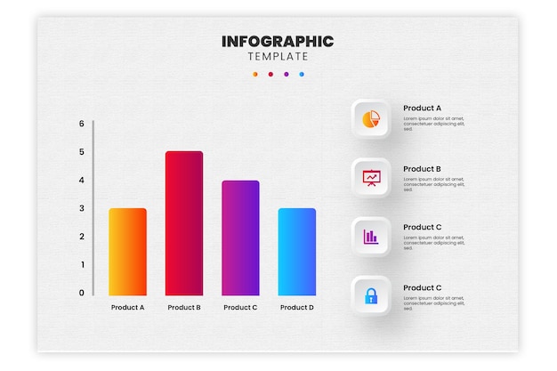modelo de design vetorial infográfico de comparação de gráficos de colunas de barras