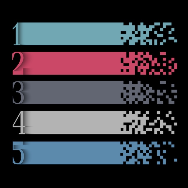 Modelo de design web infográficos criativos com banners de pixel