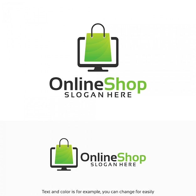Vetor modelo de designs de logotipo de loja online