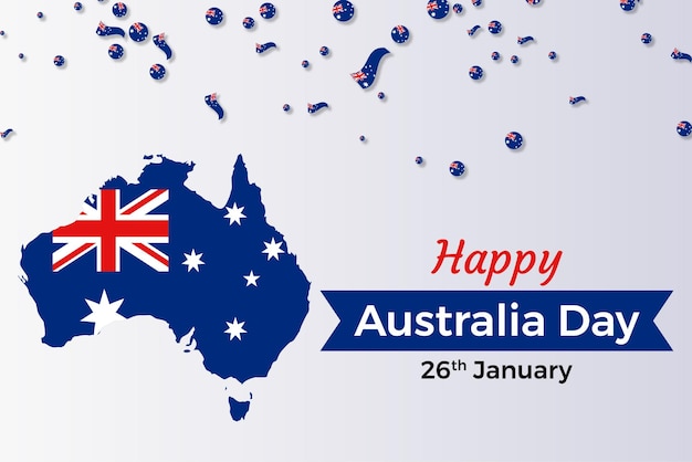 Modelo de dia da Austrália com vetor de mapa da Austrália