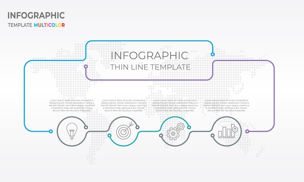 Modelo de diagrama infográfico 4 opções