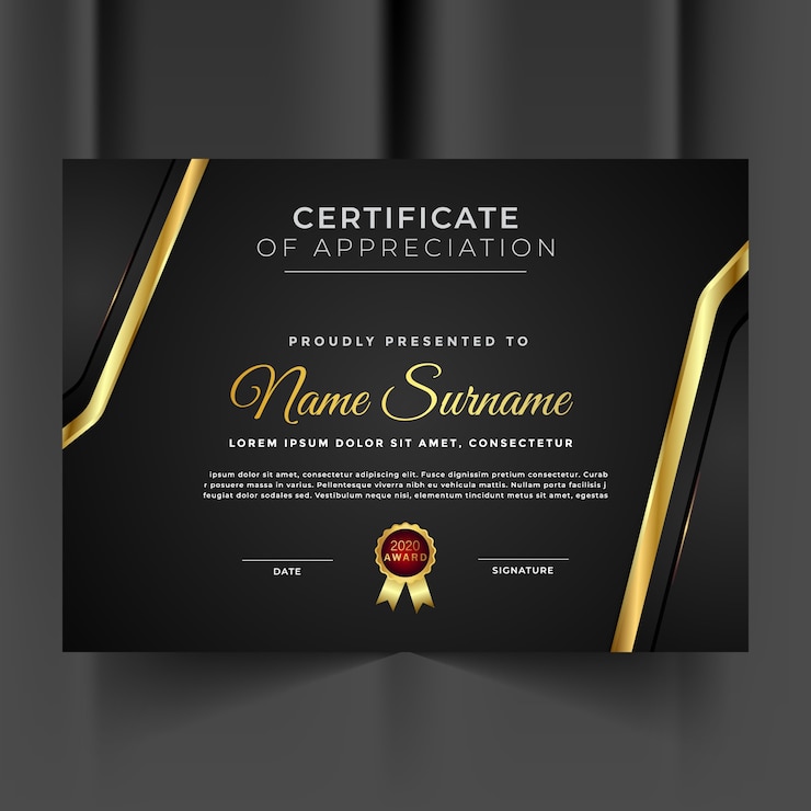 Vetor modelo de diploma geométrico premium multiuso