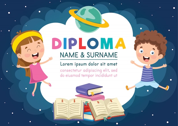 Modelo de diploma para educação infantil