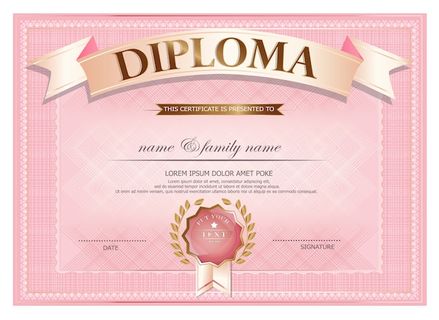 Vetor modelo de diploma