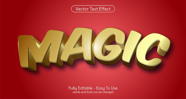 Vetor modelo de efeito de estilo editável de texto 3d mágico