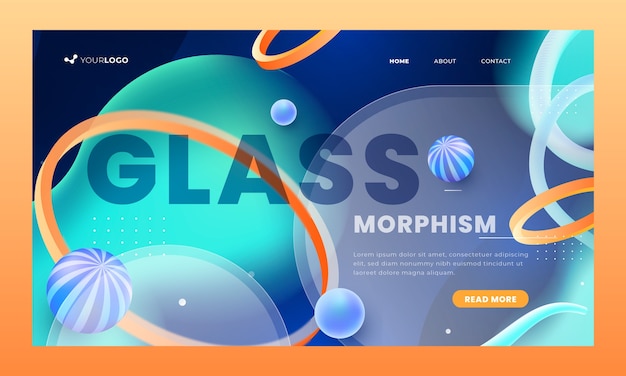 Modelo de efeito de glassmorphism desenhado à mão