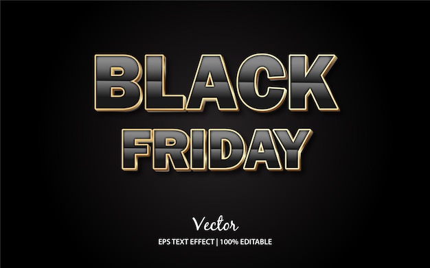 Modelo de efeito de texto black friday ou efeito de texto vetorial editável em eps