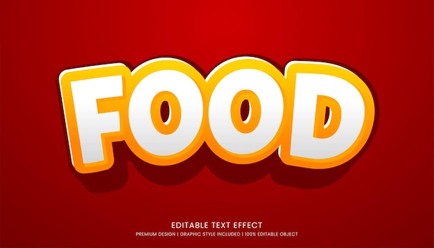 Vetor modelo de efeito de texto de alimentos design editável para logotipo e marca de empresa