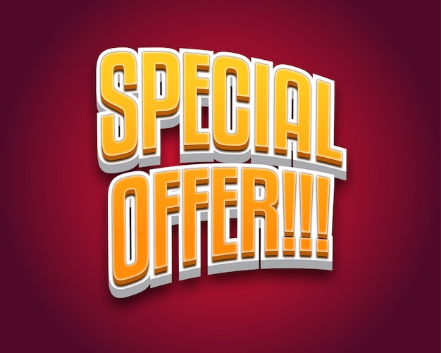 Modelo de efeito de texto de oferta especial