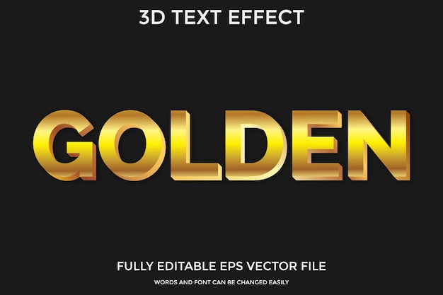 Modelo de efeito de texto dourado de efeito de texto 3d