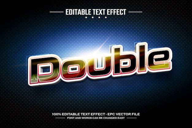 Modelo de efeito de texto duplo 3D editável