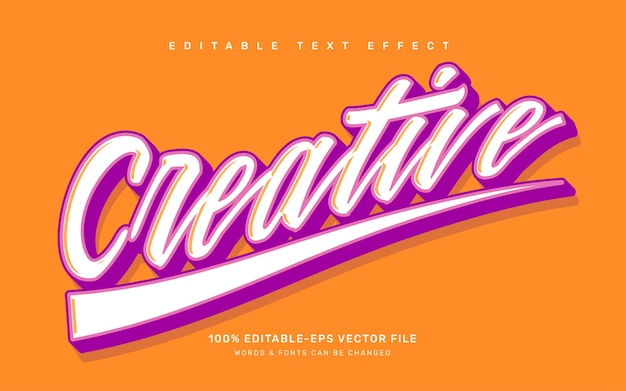 Modelo de efeito de texto editável criativo